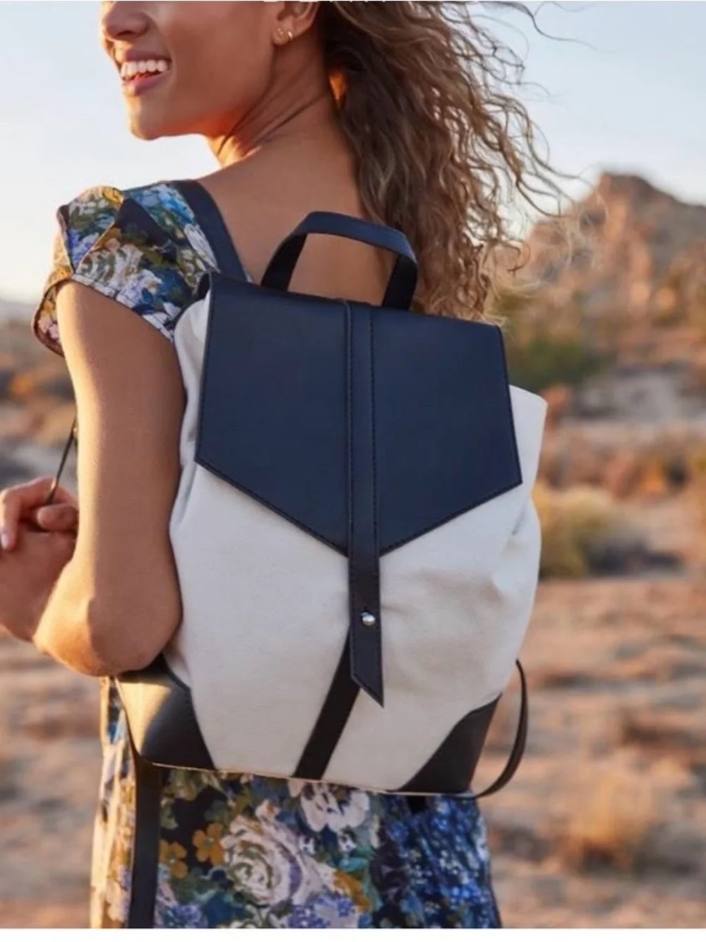 Deux Lux Canvas & Leather Backpack Bag